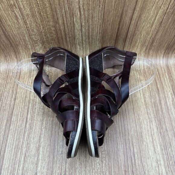 Dansko Vivian Strappy Wedge Sandals Shoes Women’s Size 39 EU/8.5-9 US Burgundy - Picture 6 of 9